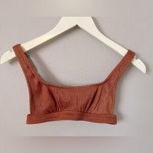 Rust Ribbed Women's bikini  Top